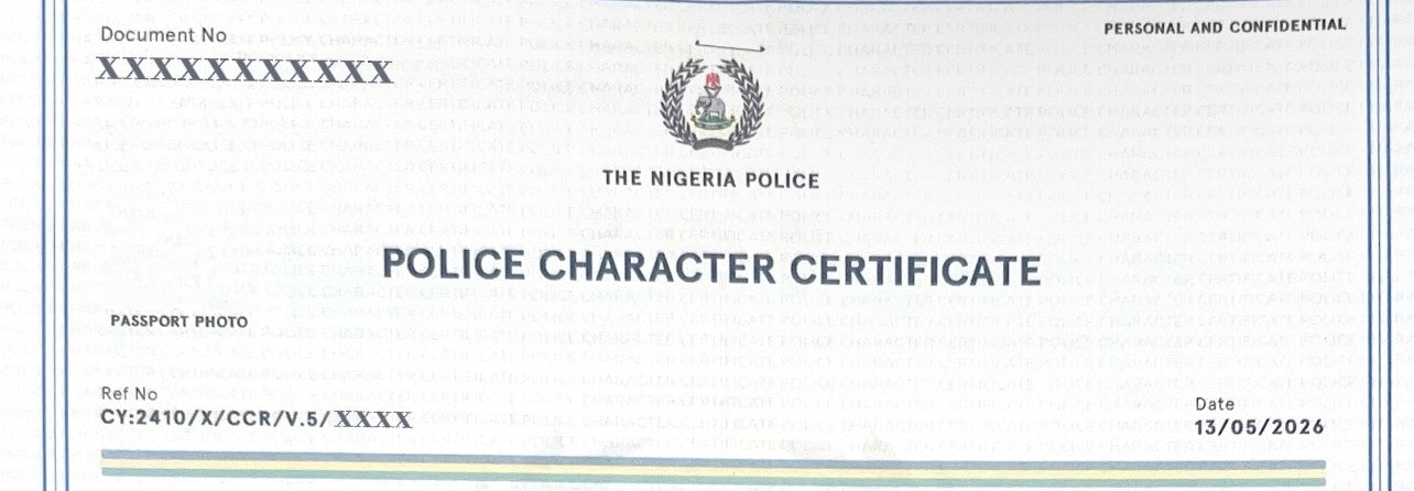 Nigeria Police Certificate Received